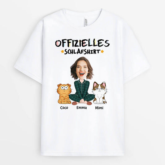 3136AGE1 offizielles schlafshirt personalisiertes t shirt mit foto fur katzenliebhaber