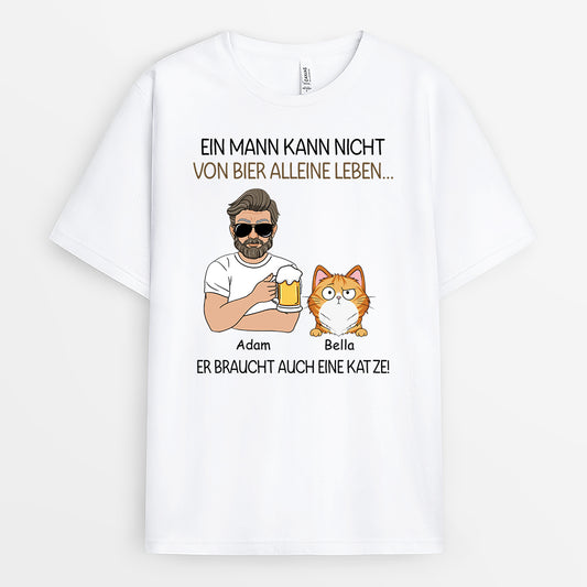 3137AGE2 ein mann kann nicht von bier alleine leben er braucht auch katzen personalisiertes t shirt fur katzenliebhaber 3137a_8c0ca75e 4fdb 4387 b6b6 2fb202f19ad7