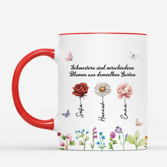 3148MGE2 schwestern sind verschiedene blumen aus demselben garten personalisierte tasse fur freundinnen