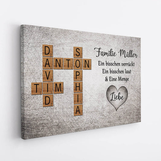 3161CGE2 ein bisschen verruckt ein bisschen laut eine menge liebe personalisierte leinwand fur die familie