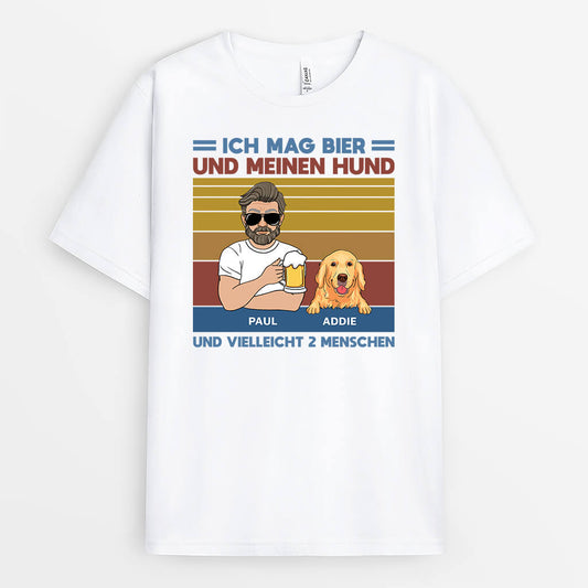 3170AGE2 ich mag bier und meinen hund personalisiertes t shirt fur hundeliebhaber