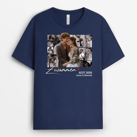 3197AGE2 zusammen seit personalisiertes t shirt mit fotos fur paare