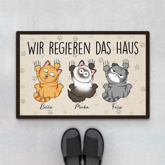 3202DGE1 wir regieren das haus personalisierte fussmatte fur hundeliebhaber