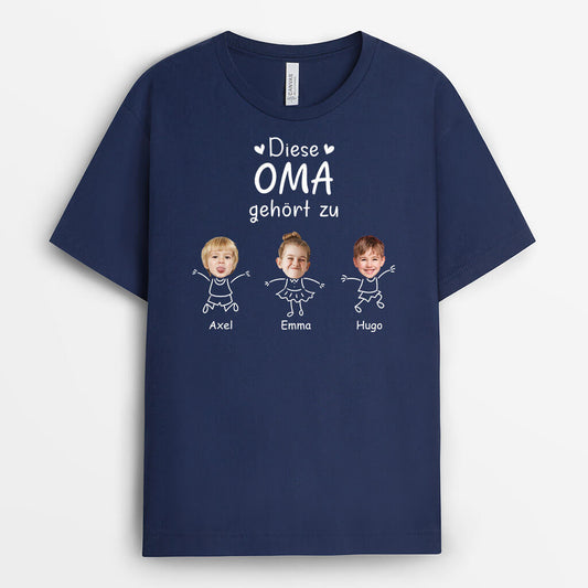 3209AGE2 diese oma mama gehort zu personalisiertes t shirt mit gesicht fur damen