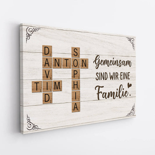 3221CGE2 gemeinsam sind wir eine familie personalisierte leinwand fur die familie