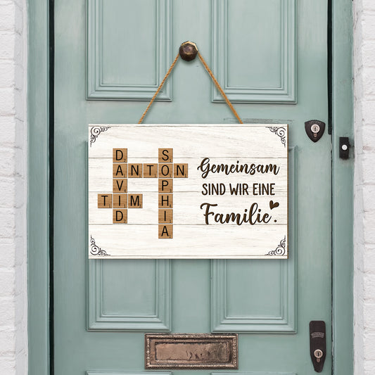3221QGE2 zusammen sind wir eine familie turschild holz personalisiert_ familie 3221q6f5i