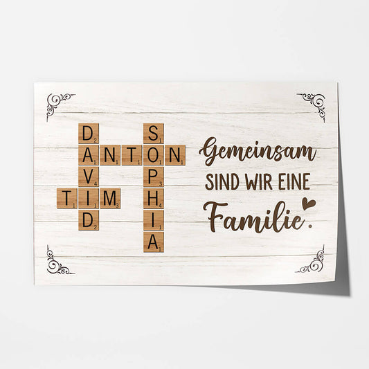 3221SGE1 gemeinsam sind wir eine familie kreuzwortratsel personalisiertes poster fur die familie_92b80e3e c78f 4296 af47 6b6fe152e57f