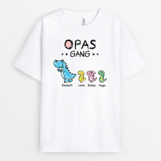 3229AGE1 opas papas bande dinosaurier personalisiertes t shirt fur manner