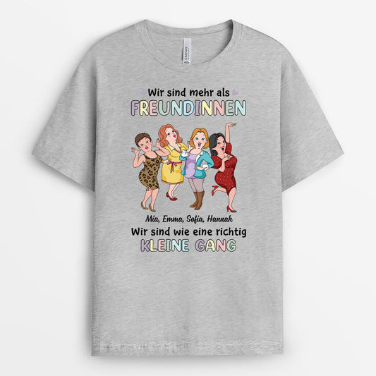 3257AGE2 wir sind mehr als Schwestern wir sind wie eine richtig kleine gang personalisiertes t shirt fur geschwister