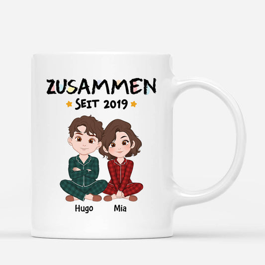 3269MGE1 zusammen seit wachsmalstift personalisierte tasse fur paare