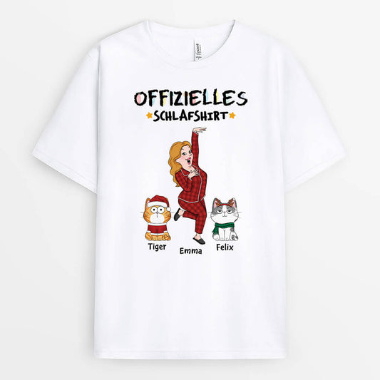 3271AGE1 offizielles schlafshirt wachsmalstift personalisiertes t shirt fur katzenliebhaber