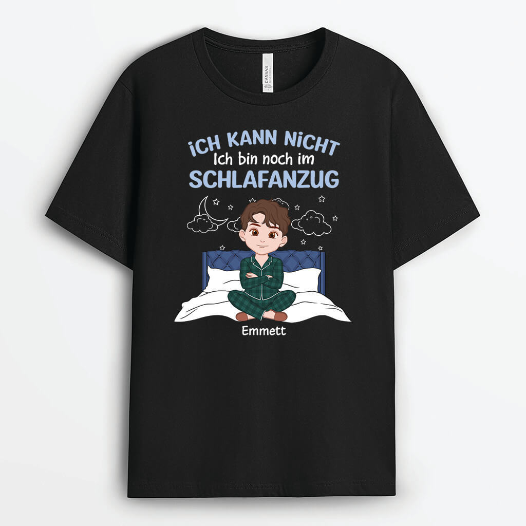 3282AGE2 ich kann nicht ich bin noch im schlafanzug personalisiertes t shirt fur damen
