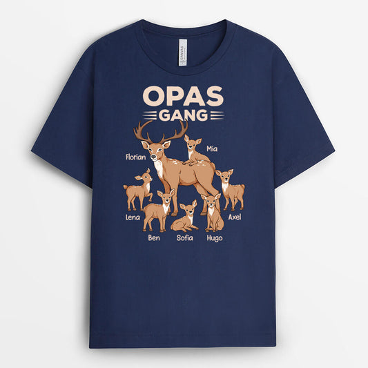 3292AGE1 opas papas bande hirsche personalisiertes t shirt fur manner