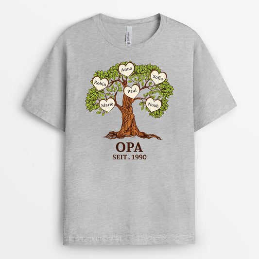 3302AGE2 oma und kinder baum personalisiertes t shirt fur omas