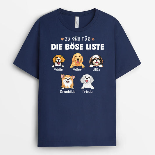 3324AGE1 zu suss fur die bose liste personalisiertes t shirt fur hundebesitzer