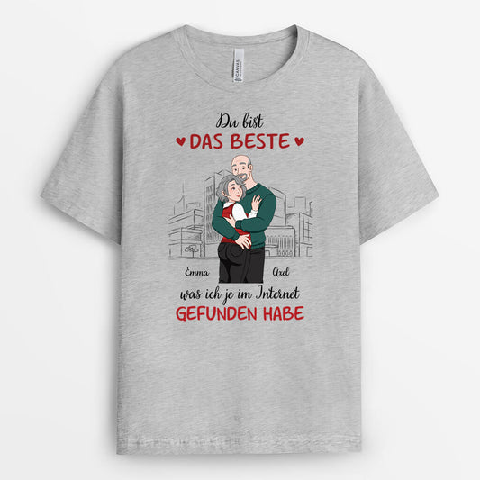 3332AGE2 du bist das beste was ich je im internet gefunden habe personalisiertes t shirt fur paare