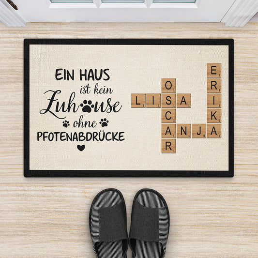 3333DGE2 ein haus ist kein zuhause ohne pfotenabdrucke personalisierte fussmatte fur tierbesitzer