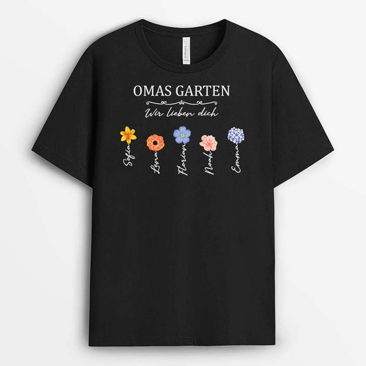 3340AGE1 omas mamas garten wir lieben dich personalisiertes t shirt fur damen