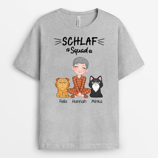 3353AGE2 schlaf squad personalisiertes t shirt fur katzenbesitzer