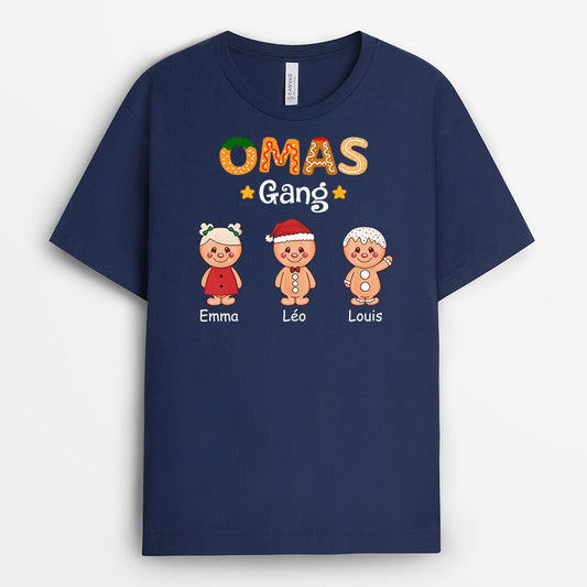 3355AGE1 omas mamas bande lebkuchenmann zu weihnachten personalisiertes t shirt fur damen