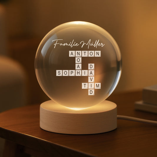 3370LGE2 die familie kristallkugel kreuzwortratsel personalisiert_ 3370LTP5I