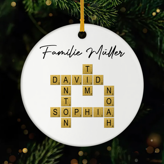 3370OGE1 personalisierte kreuzwortratsel keramik ornamente familie zu weihnachten 3370O6T5I