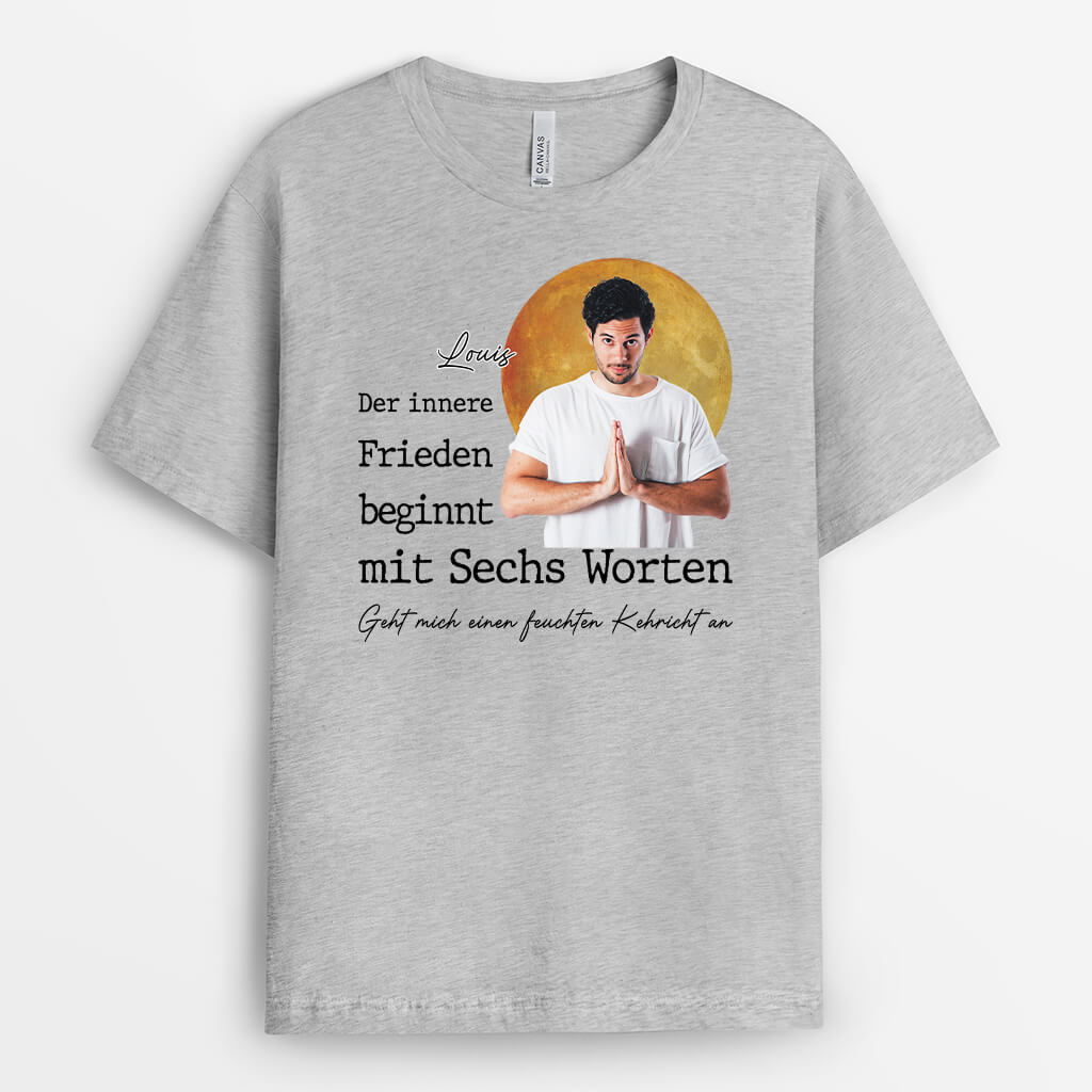 3375AGE2 der innere frieden beginnt mit sechs worten frauen lustieges t shirt fur yoga fans personalisiert