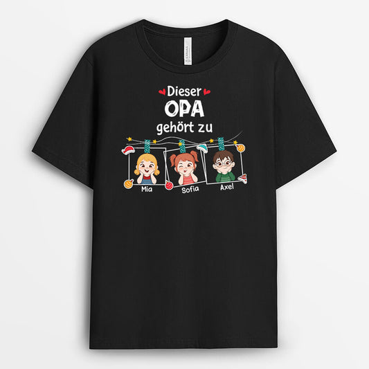 3385AGE1 dieser opa papa gehort zu weihnachten personalisiertes t shirt fur manner