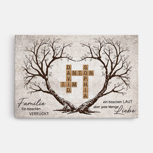 3387CGE1 familie ein bisschen verruckt ein bisschen laut aber jede menge liebe personalisierte leinwand fur die familie