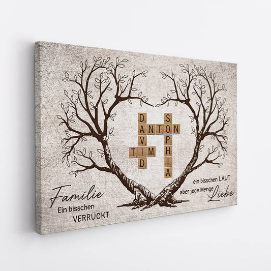 3387CGE2 familie ein bisschen verruckt ein bisschen laut aber jede menge liebe personalisierte leinwand fur die familie