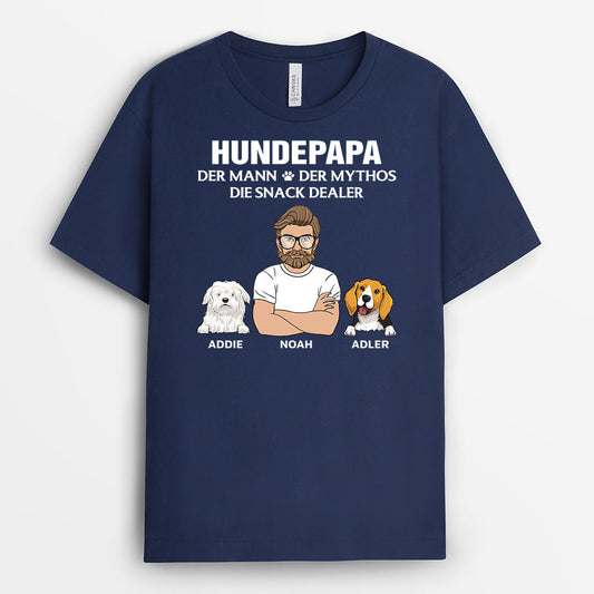 3388AGE2 hundepapa der mann der mythos die snack dealer personalisiertes t shirt fur hundeliebhaber
