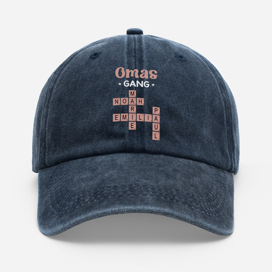 3402AGE1 mamas gang personalisiertes kreuzwortratsel geschenk washed cap mama oma 3402ajtq5a