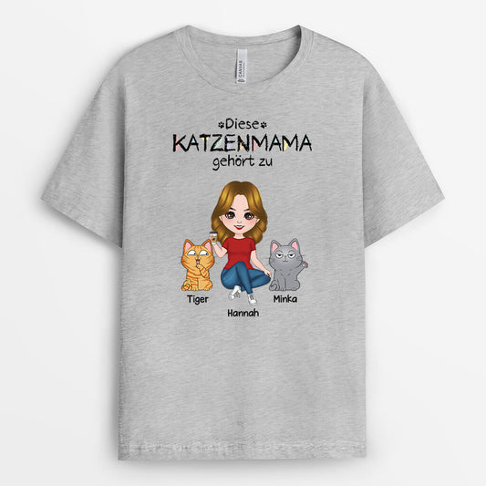 3412AGE2 diese katzenmama gehort zu personalisiertes t shirt fur katzenliebhaber mit sussen katzen