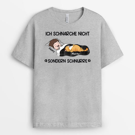 3414AGE2 ich schnarche nicht sondern schnurre lustiges t shirt fur katzenbesitzer personalisiert