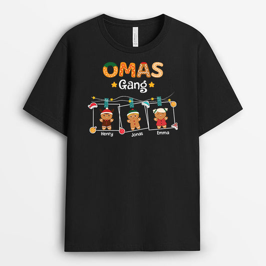 3415AGE1 omas mamas bande lebkuchen personalisiertes t shirt mit weihnachtlichen motiven fur frauen