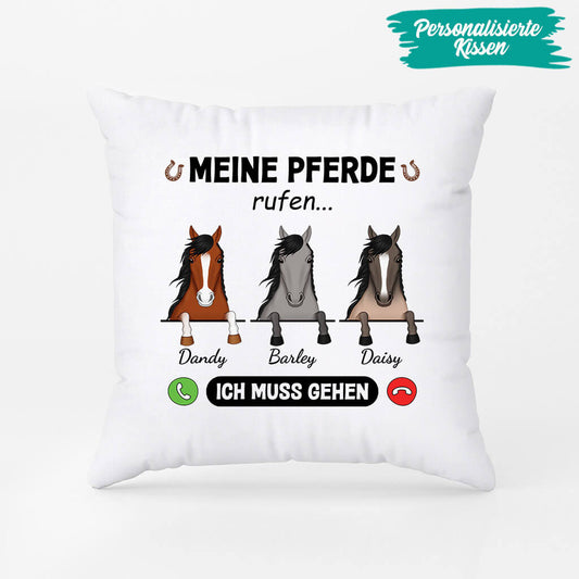 3427PGE2 meine pferde rufen personalisiertes kissen fur pferdeliebhaber