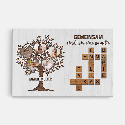 3438CGE1 die liebe innerhalb der familie ist ewig kreuzwortratsel personalisierte leinwand fur die familie mit fotos