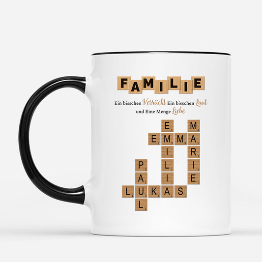 3446MGE2 familie etwas verruckt etwas laut und ganz viel liebe personalisierte kreuzwortratsel tasse 3446MKZ5I
