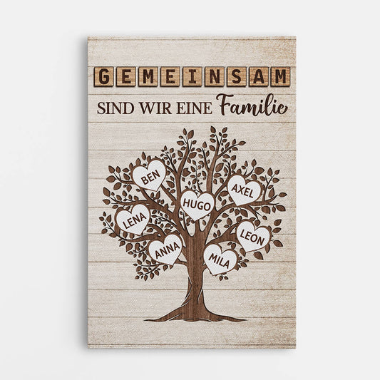 3457CGE1 gemeinsam sind wir eine familie baumfamilie _ name personalisierte leinwand fur die familie