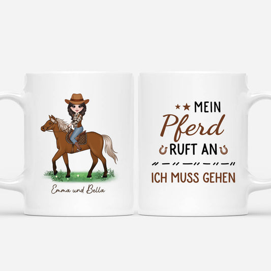 3464MGE1 mein pferd ruft ich muss gehen personalisierte tasse fur pferdehalterin
