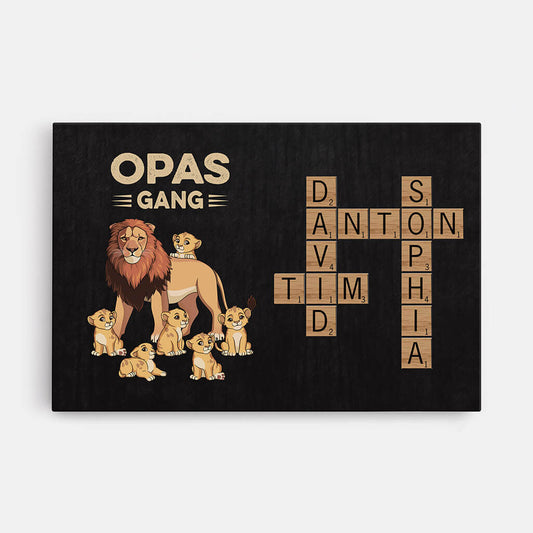 3466CGE1 papas bande lowe kreuzwortratsel personalisierte leinwand fur papas