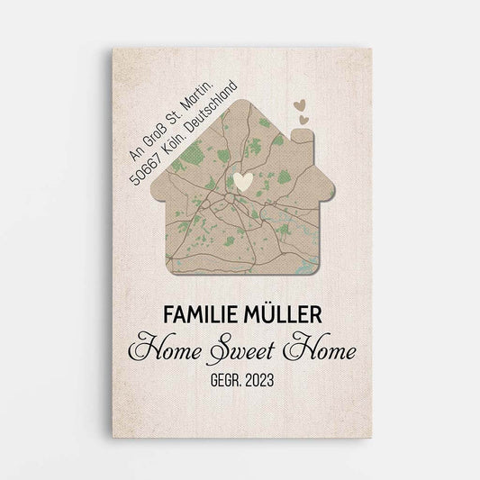 3468CGE1 home sweet home personalisierte leinwand fur die familie