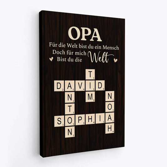 3469CGE2 oma fur die welt bist du ein mensch doch fur uns bist du die welt personalisierte leinwand fur omas