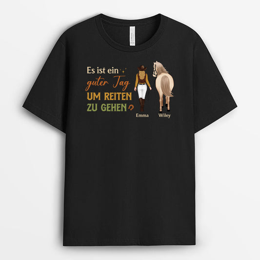 3479AGE1 es ist ein guter tag um reiten zu gehen personalisiertes t shirt fur pferdliebhaber