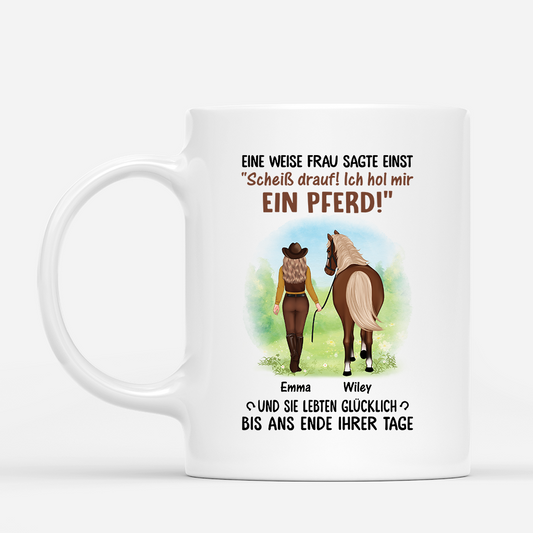 3480MGE1 eine weise frau sagte einst personalisierte tasse pferd madchen 3480M5Z7U