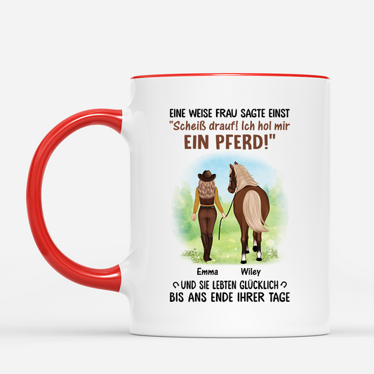 3480MGE2 eine weise frau sagte einst personalisierte tasse pferd madchen 3480M5Z7U