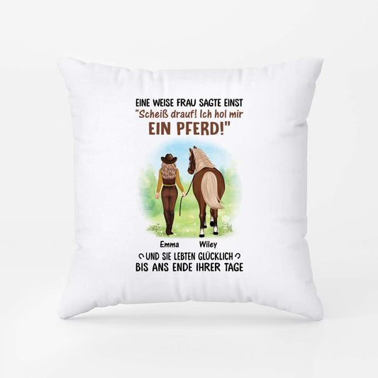 3480PGE1 eine weise frau sagte einst personalisiertes kissen pferd 3480P5Q7U
