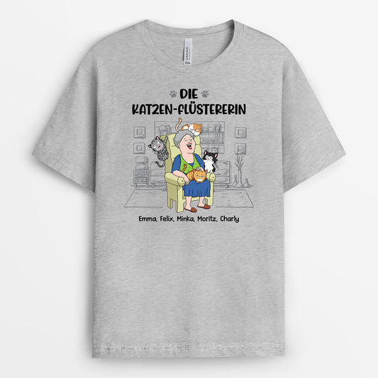 3502AGE2 der katzen flusterer personalisiertes t shirt fur katzenliebhaber