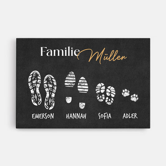 3521CGE1 schuhabdruck und pfotenabdruck personalisierte leiwand fur die familie mit haustiere