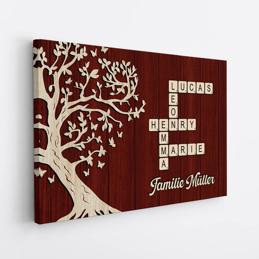 3522CGE2 die familie lebensbaum kreuzwortratsel personalisierte leinwand fur die familie